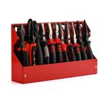 Mayouko 11 Slots Pliers Rack Organizer Holder, For Standard & Wide Pliers, All Steel, Fits in Toolbox Drawer, Chest, Pegboard, Tilt Feature, 11 Slots x 0.92"