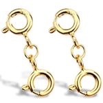 2pcs Necklace Clasps and Closures, Double Round Necklace Clasp Mental Double Round Necklace Clasp Necklaces Bracelet Safety Clasp for Jewelry Making Necklaces Bracelet(Gold)