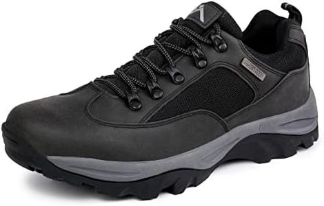 CC-Los Mens Waterproof Hiking Shoes Slip On Lightweight Breathable No Tie Outdoor Work Shoes Size 7.5-14, black 1, 10.5 AU