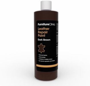 Furniture Clinic Leather Repair Paint | 2-in-1 Seal and Color | Use on Scratches, Tears, and Holes in Car Seats, Furniture | Quick and Easy Leather Repair Kit for Furniture (Dark Brown, 500ml / 17oz)