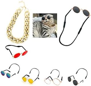 Cool Pet Glasses Kitten Sunglasses Pet Art Photography Glasses Accessories Cute Glasses Cosplay Costume Photos Props Random Color (6 Pieces Mixed Color)