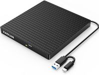 Kadlun External DVD CD Drive External USB 3.0 USB C External CD Drive for Laptop Desktop PC Macbook iMac, DVD +/-RW Burner Optical Drive External DVD Drive for Windows 11/10/8/7/XP/Linux/Vista/MacOS