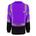 LOVPOSNTY ANSI Class 2 Hi Viz Safety Shirt (Reflective Pocket & Black Bottom), Purple-1, Large