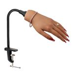 KnowU Silicone Nail Practice Hand with Stand, Practice Hand for Acrylic Nails for Manicure, Nail Hand Practice Model, Flexible and High Simulation Fake Hand,Left