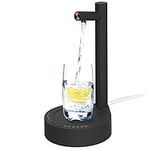 Desktop Water Dispenser for 5 Gallon Bottle, Universal Bottles, Electric Table Water Jug Pump, Portable USB Charging Automatic Drinking Desk Top Water Bottle Dispenser (Black)