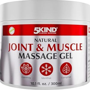 Natural Joint & Muscle Therapy Gel 10.1 Fl Oz- Calendula Cream with Camphor, Comfrey & Menthol - High Strength Revitalising Muscle Rub- Joint Gel for Muscles, Back, Knees, Neck & Shoulders 5Kind