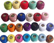 25 Anchor Pearl Cotton Balls. Size 8 (85 Meters Each) 25 Dif Colours - GCS London + Free 1 Clipper