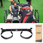 Universal Golf Bag Holder Attachment No-Drilling Required for EZGO, Club Car, and Yamaha, Adjustable Rear Seat Golf Cart Club Holder, an Additional Strap is Included