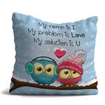 Giftcart Love Cushion Cover in You are My Solution for Valentine, 12 X 12 Inches | Gift for Girlfriend | Gift for Boyfriend | Gift for Friendship Day Gift for Him | Gift for Wife | Gift for Husband