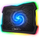 KLIM Ultimate + RGB Laptop Cooling Pad with LED Rim + Gaming Laptop Cooler + USB Powered Fan + Very Stable And Silent Laptop Stand + Compatible up to 17" + For PC Mac PS5 PS4 Xbox One + NEW 2024