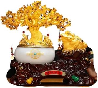 Jefuzh 貔貅 piyao Practical Gifts for Birthday, Easter, Christmas 招财 Feng Shui Figurine Golden Treasure Basin 聚宝盆摆件 Feng Shui Figurine Home Office Decor Chinese Gifts 客厅酒柜发财树聚财装饰品店铺收银台开业礼物 8963