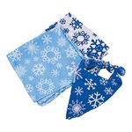 Fun Express - Snowflake Print Bandana for Winter - Apparel Accessories - Hats - Bandannas - Winter - 12 Pieces