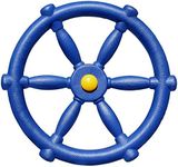 Jungle Gym Kingdom Pirate Ship Wheel for Kids - Toy Steering Wheel for Treehouse, Outdoor Playhouse, Backyard Playset or Swing Set - Playground Accessories & Attachments (Blue)