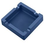 Cigar Ashtray with Large Wide Cigar Rests Suit for Any Gauge Cigars,Silicone Cigar Ashtrays for Outdoors Indoor Patio Outside,Unbreakable/Burn-resistant/Non-slip Ashtray (Navy Blue)