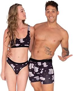 Warriors & Scholars W&S Matching Underwear for Couples - Couples Matching Undies, Bear Hugs, Bralette, Large