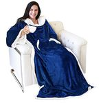 Sherpa Wearable Blanket with Sleeves Arms,Super Soft Warm Comfy Large Fleece Plush Sleeved TV Throws Wrap Robe Blanket for Adult Women and Men by Catalonia
