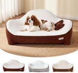 Aurapaws Orthopedic Dog Bed Medium Size Dogs - One-Piece Molded Support Foam™ Comfort Never Sag Dog Couch with 3 Washable Removable Covers & Bone Toy, Waterproof Liner, Nonslip Base, Brick Red, 36"