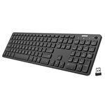 Arteck 2.4G Wireless Keyboard Ultra Slim Full Size Keyboard with Numeric Keypad and Media Hotkey for Computer/Desktop/PC/Laptop/Surface/Smart TV and Windows 10/8/ 7 Built-in Rechargeable Battery