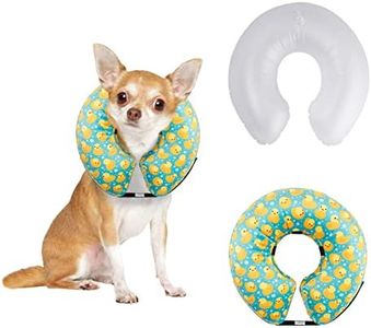 CuteBone Inflatable Soft Dog Cone with Removable Fleece Covers for Small/Medium/Large Dogs and Cats After Surgery GWB04S-AU