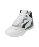 Puma Unisex-Adult Playmaker Pro mid Plus Black-Ash Gray-Eucalyptus-Alpine Snow Basketball Shoe - 8 UK (37901601)