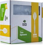 [300 Pack] Heavyweight Disposable Clear Tea Spoons - Engraved