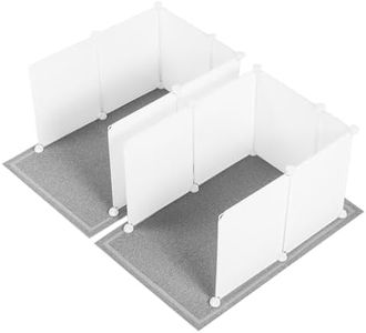 MEEXPAWS 2 Set Extra Large Cat Litter Box Enclosure Splash Guard 27×20 in| Large Cat Litter Mat | Easy Clean (White)