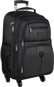 MATEIN Sac de Voyage à Roulettes, Grand Sac dos Roulette Sac à Dos Ordinateur Portable Femme, 17 Pouces Mallettes à Roulettes pour Ordinateur Portable Mallettes Pilote pour Homme Loisirs Affaire, Noir