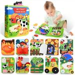 SiumPklay Montessori Farm Busy Book,Year Olds Felt Sensory Toys for Toddlers 12-36 Months Educational Travel Activity Board for 1-2-3-4 st Birthday Christmas Plane Rides