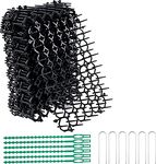 24 Pcs 8.47 x 6.3inch Cat Scat Mat with Plastic Spikes Cat Deterrent Mats Scat Mat for Cats Pest Prickle Strips from Digging, Include 10 Staples and 10 Zip Ties