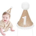 jojofuny Baby Party Hat For First Birthday, First Birthday Party Headband, 1st Birthday Hat, Wool Felt Handmade Hat