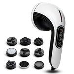 AGARO MARVEL Electric Handheld Full Body Massager with 8 Massage Heads, 5 Mode & 6 Speed Settings (White), Back, Leg & Foot.