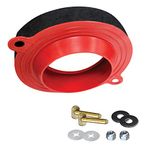 Korky 6000BP Toilet Wax Free 3" Rubber Seal Kit with Hardware, Red