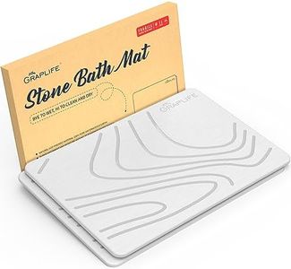 Graplife Stone Bath Mat Diatomaceous Earth Shower Mat Non-Slip Super Absorbent Quick Drying Bathroom Floor Mat Natural Easy to Clean - Green 23.5 x 15 (White White (2 Pack), 2Pack)