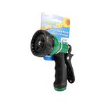 Pro-Yard Aqua 6-Pattern Zinc Body Insulated Turret Hose Nozzle, Green/Black -180017