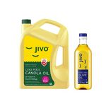 JIVO Canola Cold Press Oil,Healthiest Cooking Oil 5 LTR (Pack of 1)&Jivo Extra Light Olive Oil, 1L for Cooking