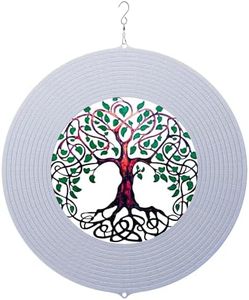 ISEO Tree of Life Wind Spinner for Yard and Garden, Hanging Outdoor Decor, Yard Art, Porch and Patio Decorations, Metal Wind Spinners Outdoor, Weather Resistant, 12”