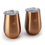 Outset 76436 Double Wall Drink Tumblers, Copper 2 Count (Pack of 1)