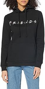 Friends Women's Titles Hoodie, Black (Black Blk), 14 (Size:Large)