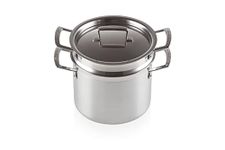 Le Creuset 3-Ply Stainless Steel Pasta Pot, 20 cm, 96200520001000, Silver