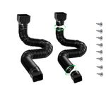 2 Pack Rain Gutter Downspout Extensions, 19.7 to 58 Inch Drain Pipe Downspout Extender Flexible Connector Drain Extender Pipe for Most Residential Downspouts (Black)