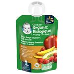 GERBER ORGANIC PURÉE Apple Mango Raspberry Avocado Oat, Baby Food, Meal, 6+ months, 90 ml, 12 Pack, Packaging May Vary