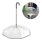 Dog Umbrella, Portable Pet Umbrella Assemble Type Dog Cat Umbrella with Pulling Leash Chain, Doggie Transparent Umbrella Rain Snow Day Walking Umbralla for Small Dogs (Transparent)