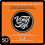 Vinyl Styl 12 Inch Vinyl Record Protective Outer Sleeves- Open Top - 50 Count (Clear)