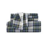 Comfort Spaces Cotton Flannel Breathable Warm Deep Pocket Sheets with Pillow Case Bedding, King, Green Plaid Scottish Plaid 4 Piece