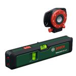 Bosch Laser Spirit Level UniversalWallLevel (3-in-1 Tool: Spirit Level, Laser line for Easy Alignment on Walls up to 5 m, Laser Point for Height Transfer up to 20 m, in Ecommerce Box)