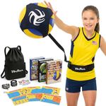Volleyball Star Training Equipment - 1 Ball Rebounder Solo Practice Your Serve Spike +2 Setting Trainer Straps a Proper Hand Placement +1 Drawstring Backpack +1 Handmade Bracelet