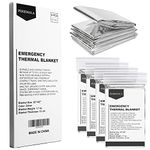 Emergency Mylar Thermal Blankets (4 Pack) Space Blankets Camping Shade/Preventing Hypothermia Or Shock/Outdoor Survival/Shelter