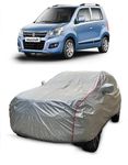 Carigiri Waterproof Metallic Silver Car Body Cover for Maruti Suzuki Wagon R(100% Waterproof,Triple Stitched,Mirror Pocket,UV Resistant,Dustproof)(Models-2010-2018)