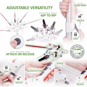 NETTA 4-in-1 Cordless Hedge Trimmer – Multi-Tool Garden Cutter