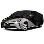 Waterproof Car Cover Replace for 2004-2022 Toyota Prius, 6 Layers All Weather Car Covers with Zipper Door & Windproof Bands for Snow Rain Dust Hail Protection